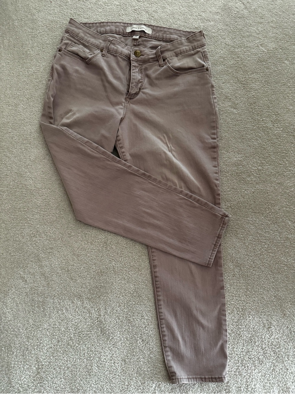 Vintage America Skinny Jeans in Mauve-Taupe